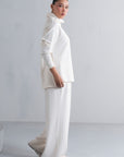 TEXTURED MOCK NECK SIDE SLIT-CLOUDLUX