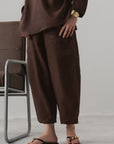 BARREL LEG PANTS 100% LINEN