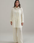 ELASTICATED RELAXED PANTS-100% LINEN