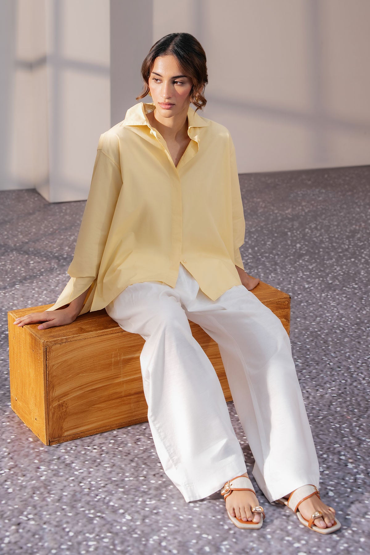 RELAXED DOUBLE CUFF SHIRT-POPLIN