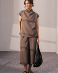 COWL NECK LINEN TOP