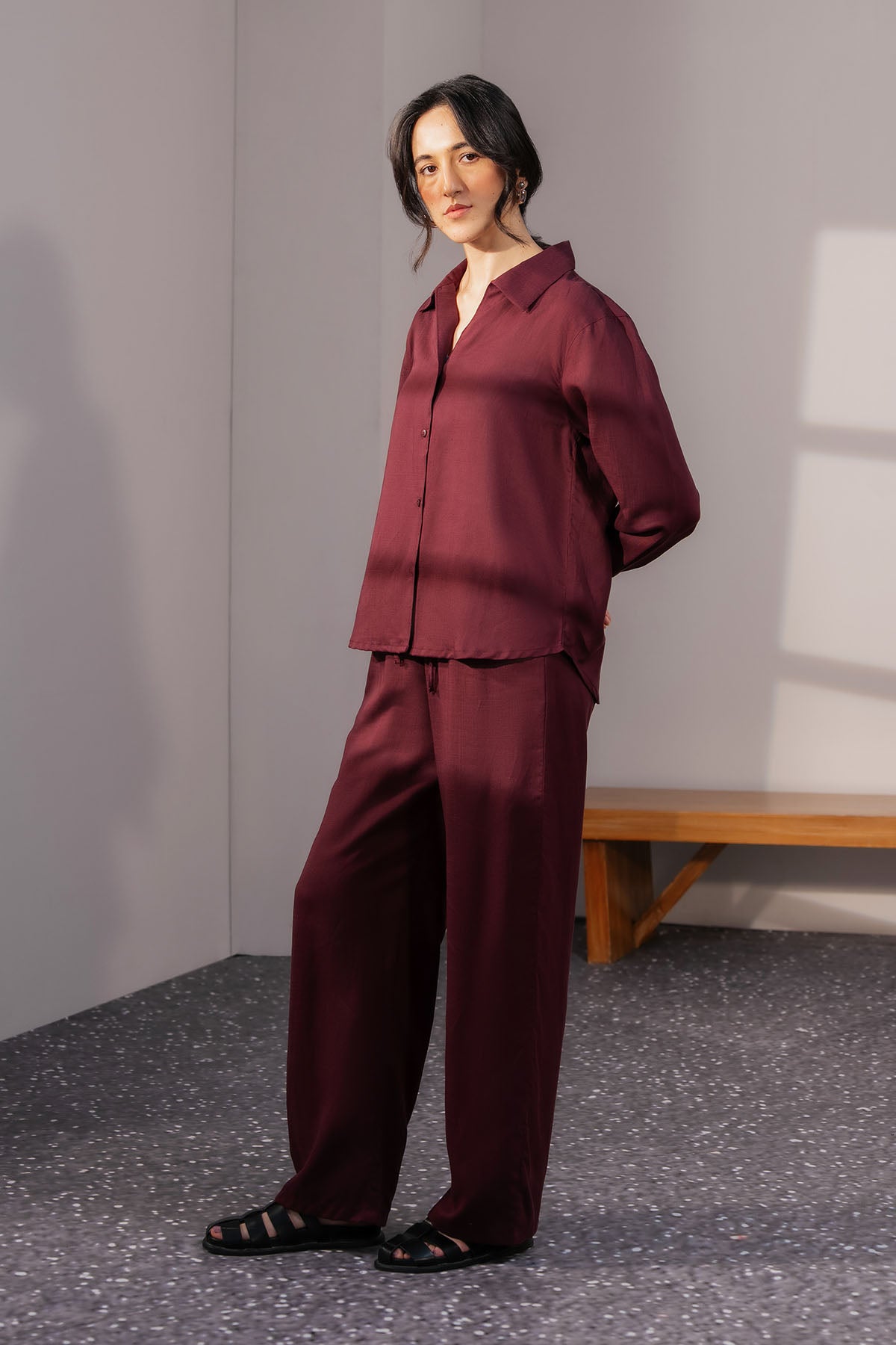 STRAIGHT FIT LINEN BLEND TROUSER