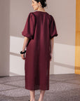 LINEN BLEND LONG DRESS