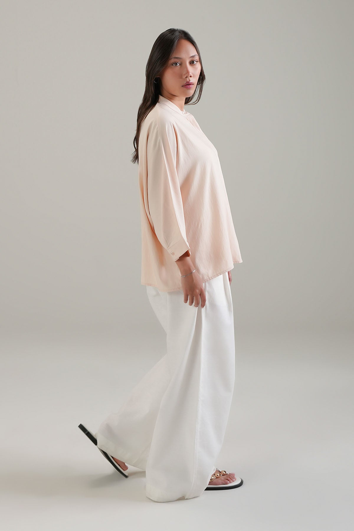 RELAXED BAND COLLAR SHIRT