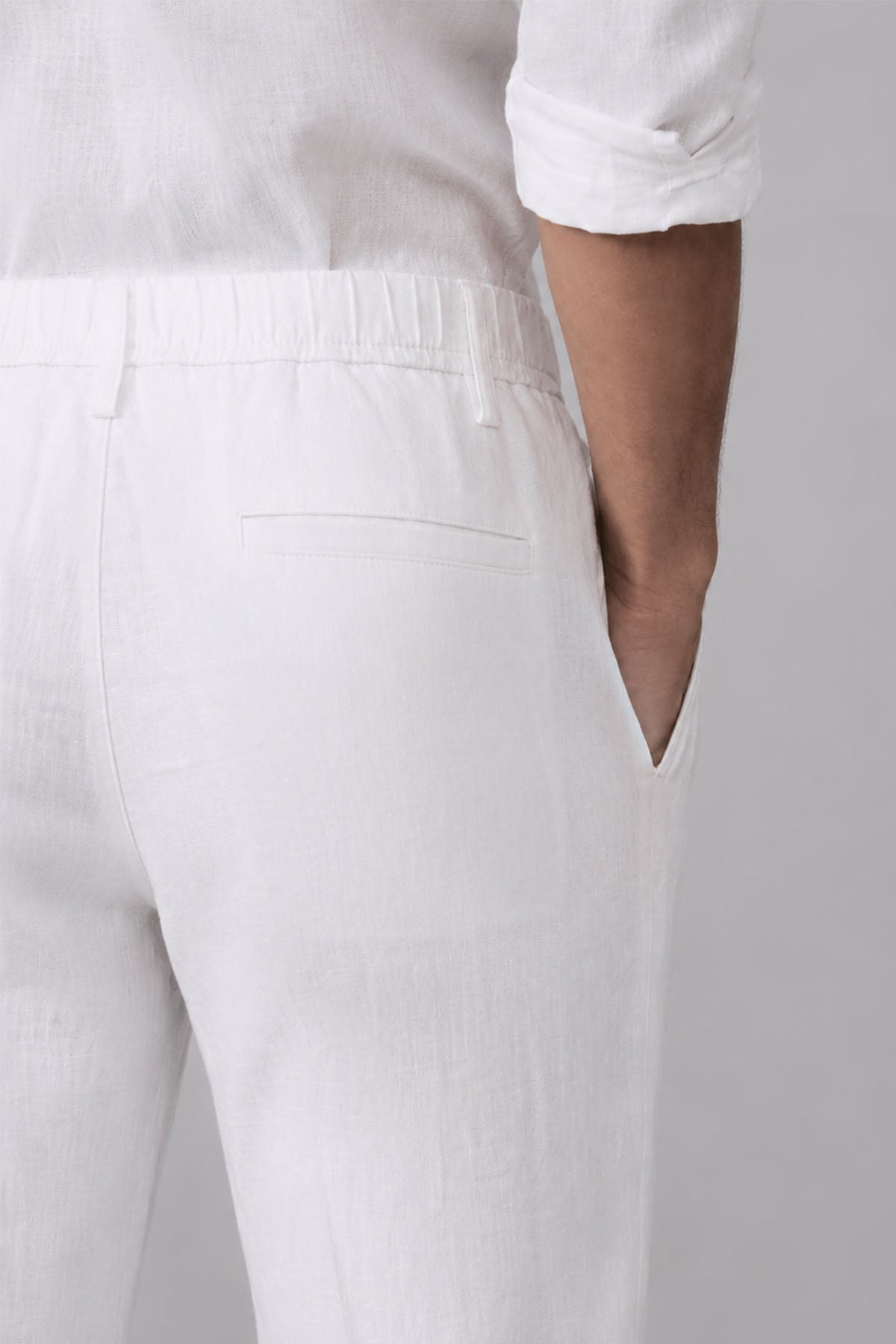 ELASTICATED PANT- 100% LINEN