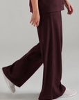 PLEATED WIDE LEG PANT - DOUBLE KNIT