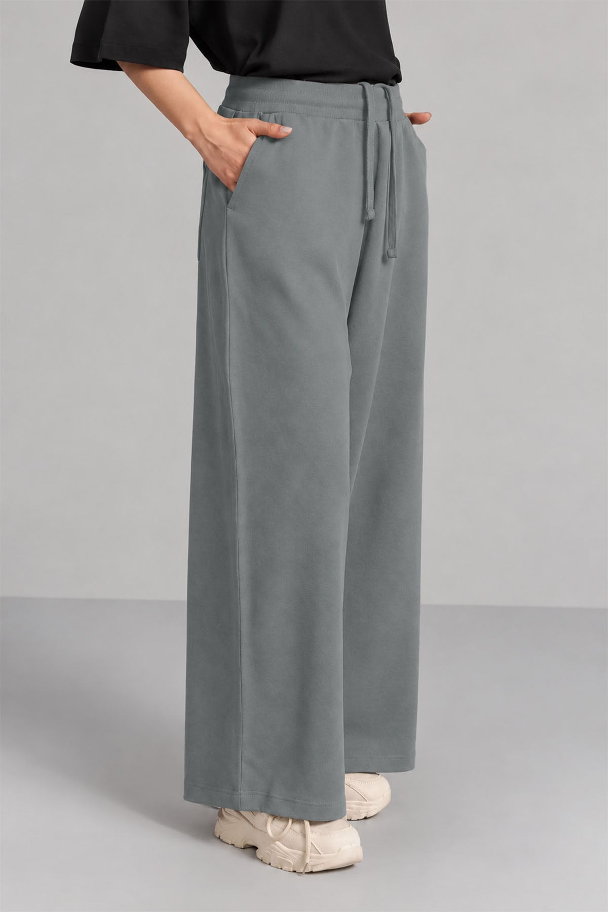 MOVE WIDE TROUSERS-DOUBLE KNIT