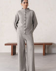 BUTTON-UP KNIT SET