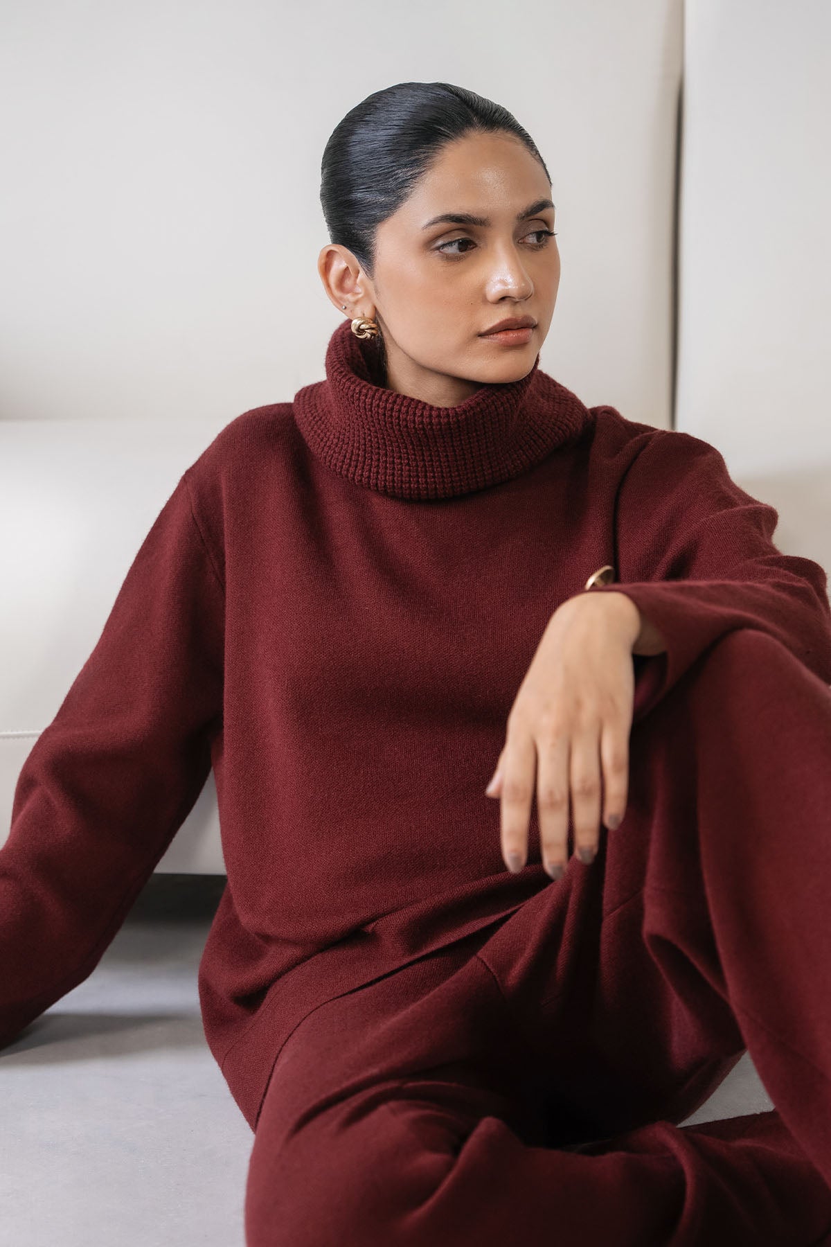 COWL NECK KNIT SET