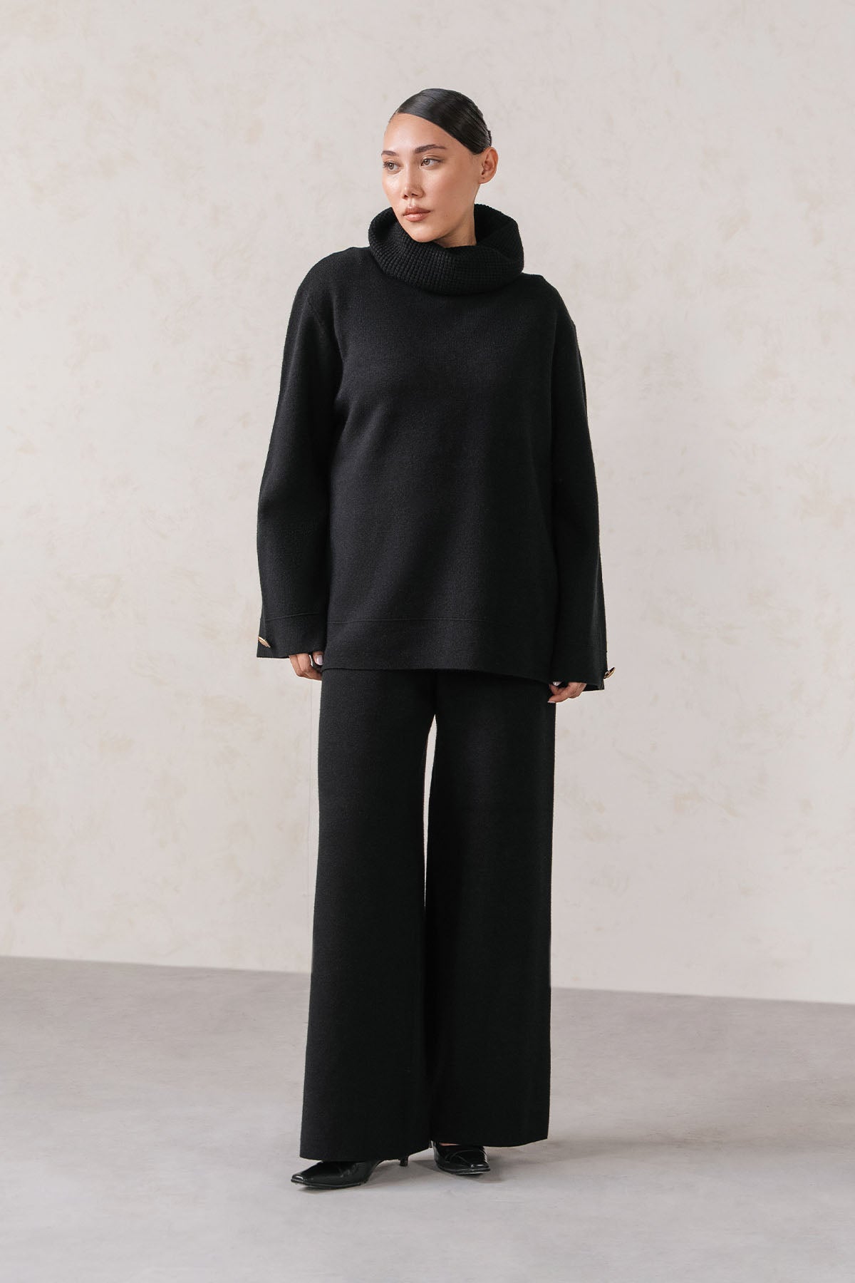 COWL NECK KNIT SET