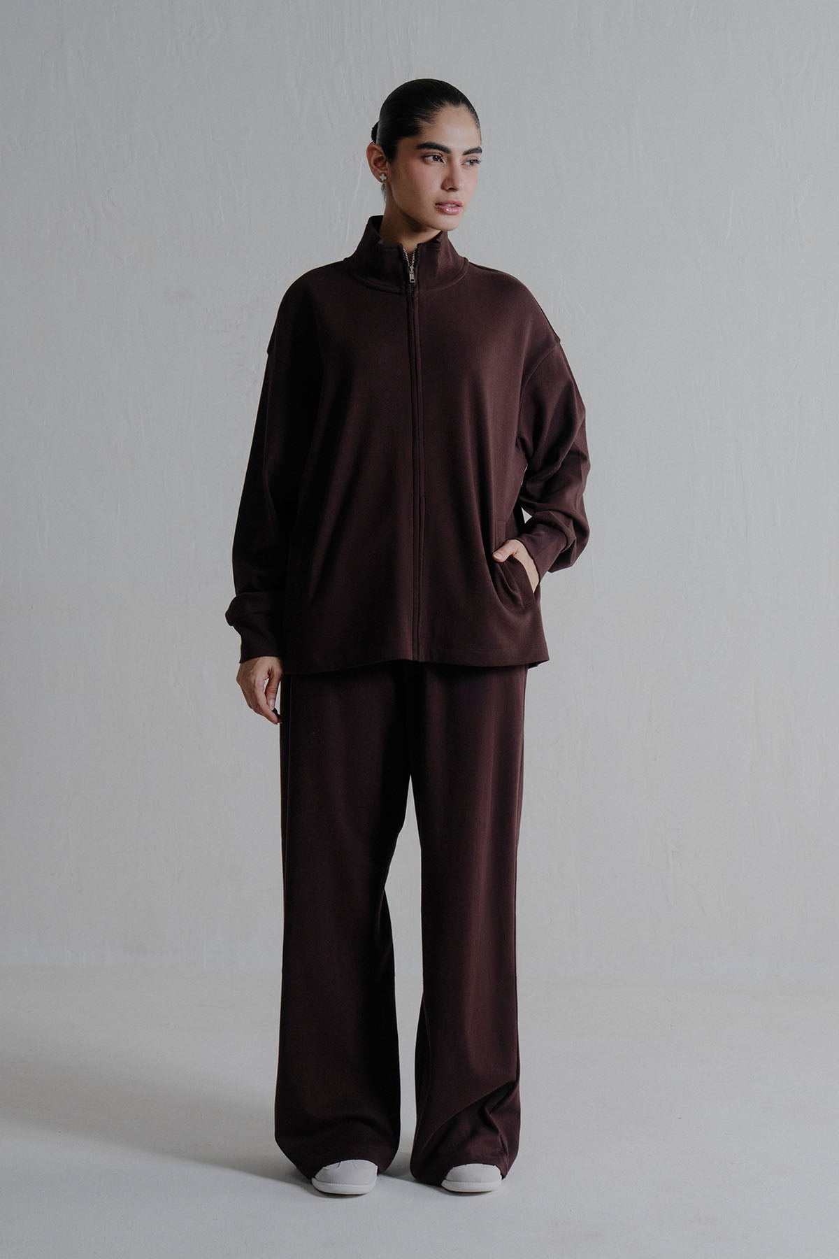 MOCK NECK ZIPPER -DOUBLE KNIT