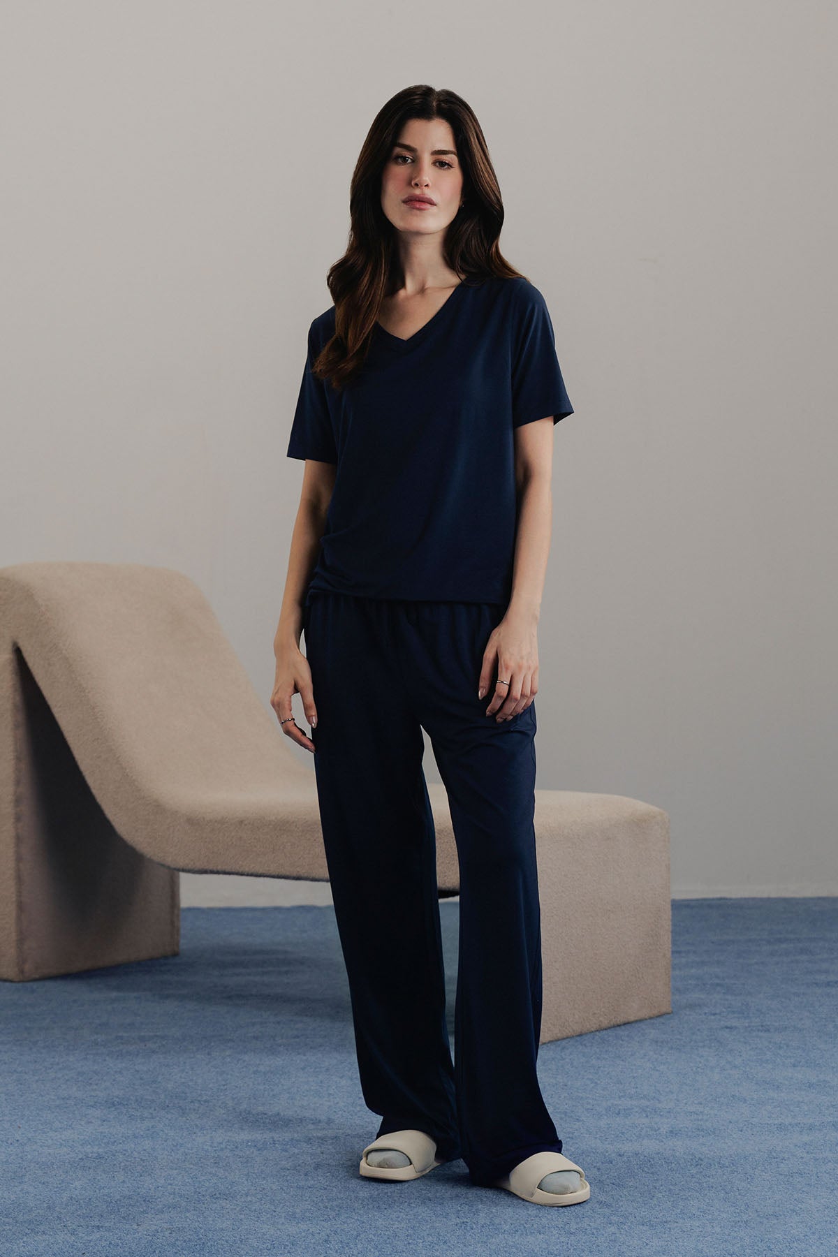 WOMEN V-NECK NIGHTSUIT CLOUDLUX