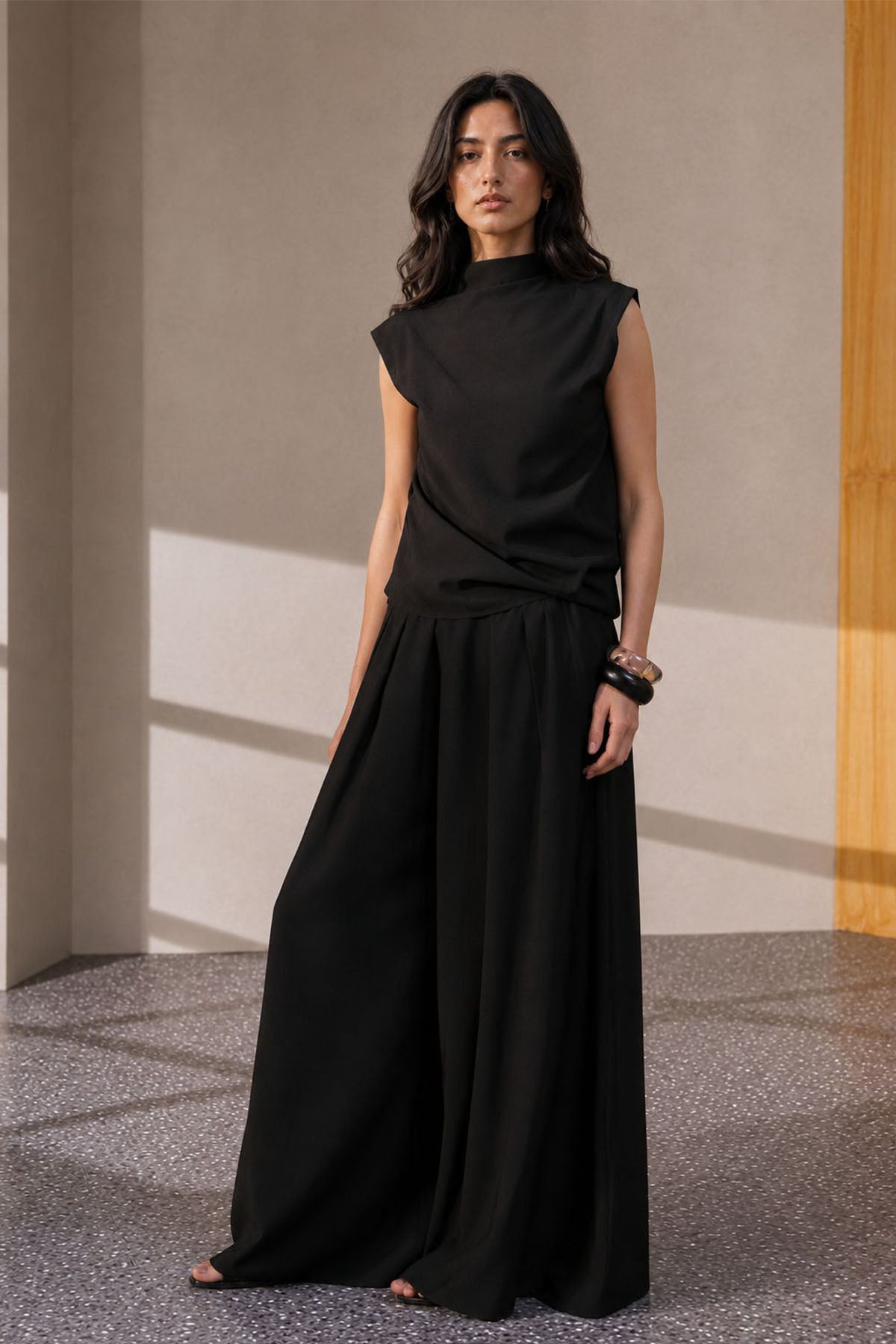 PULL ON WIDE LEG PANTS