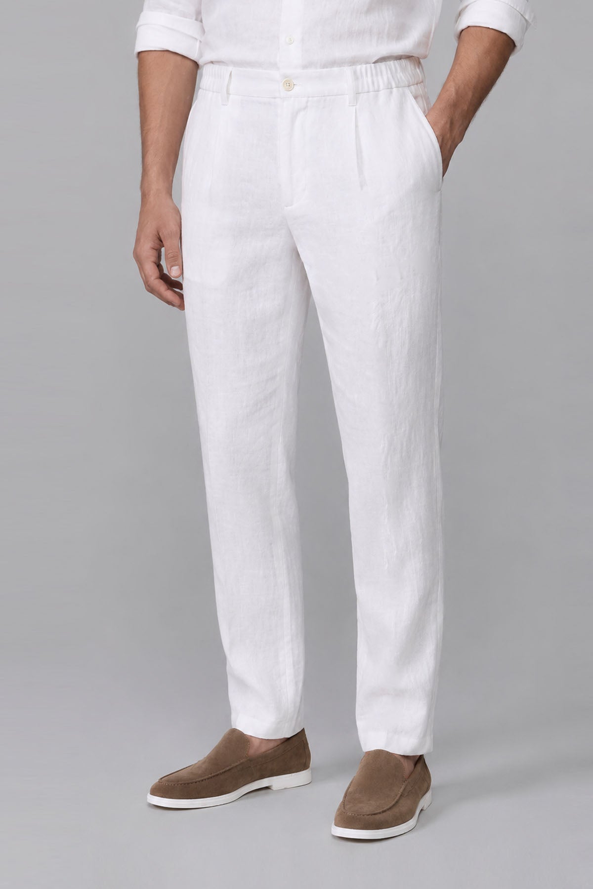 ELASTICATED PANT- 100% LINEN