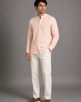 BAND COLLAR LINEN SHIRT