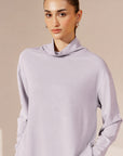 MOCK NECK SIDE SLIT CLOUDLUX