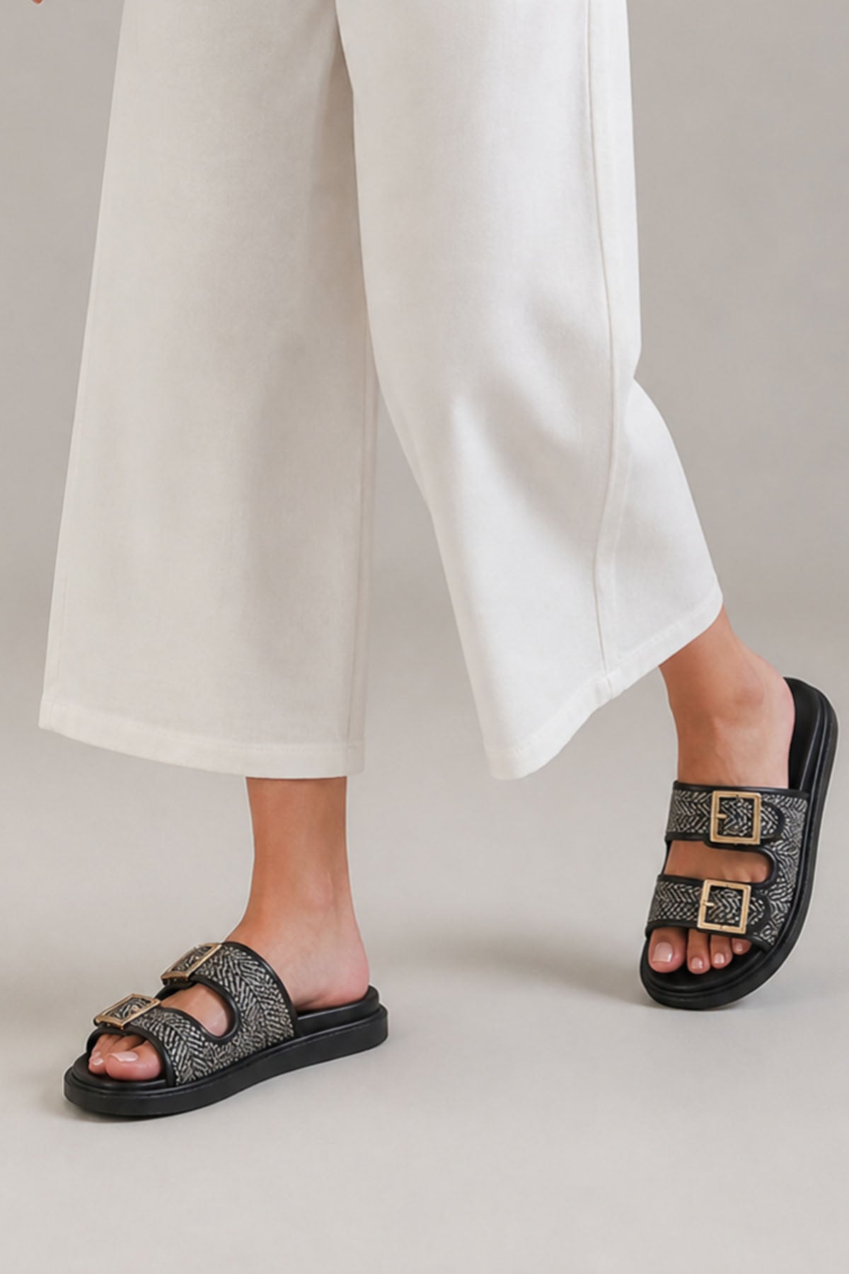 DOUBLE BUCKLE SLIDES