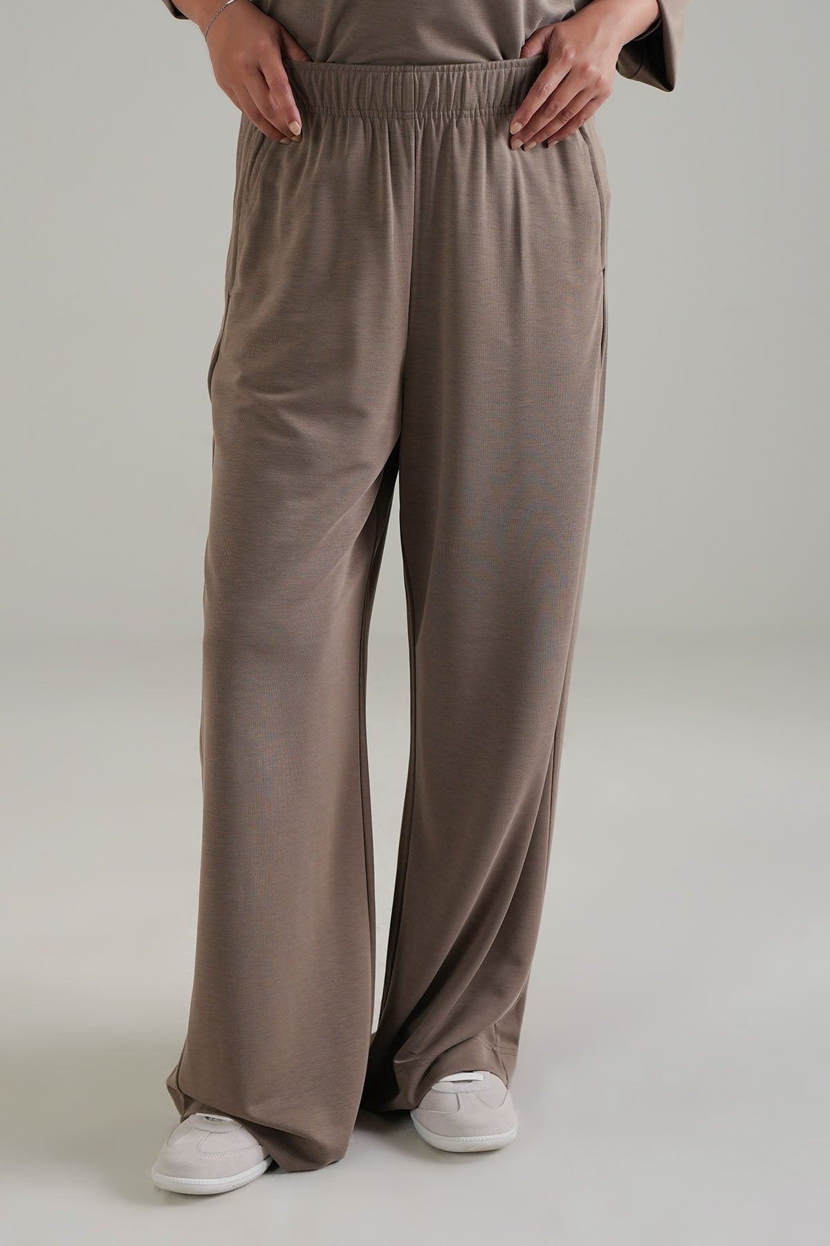 TEXTURED WIDE RELAXED PANTS - CLOUDLUX
