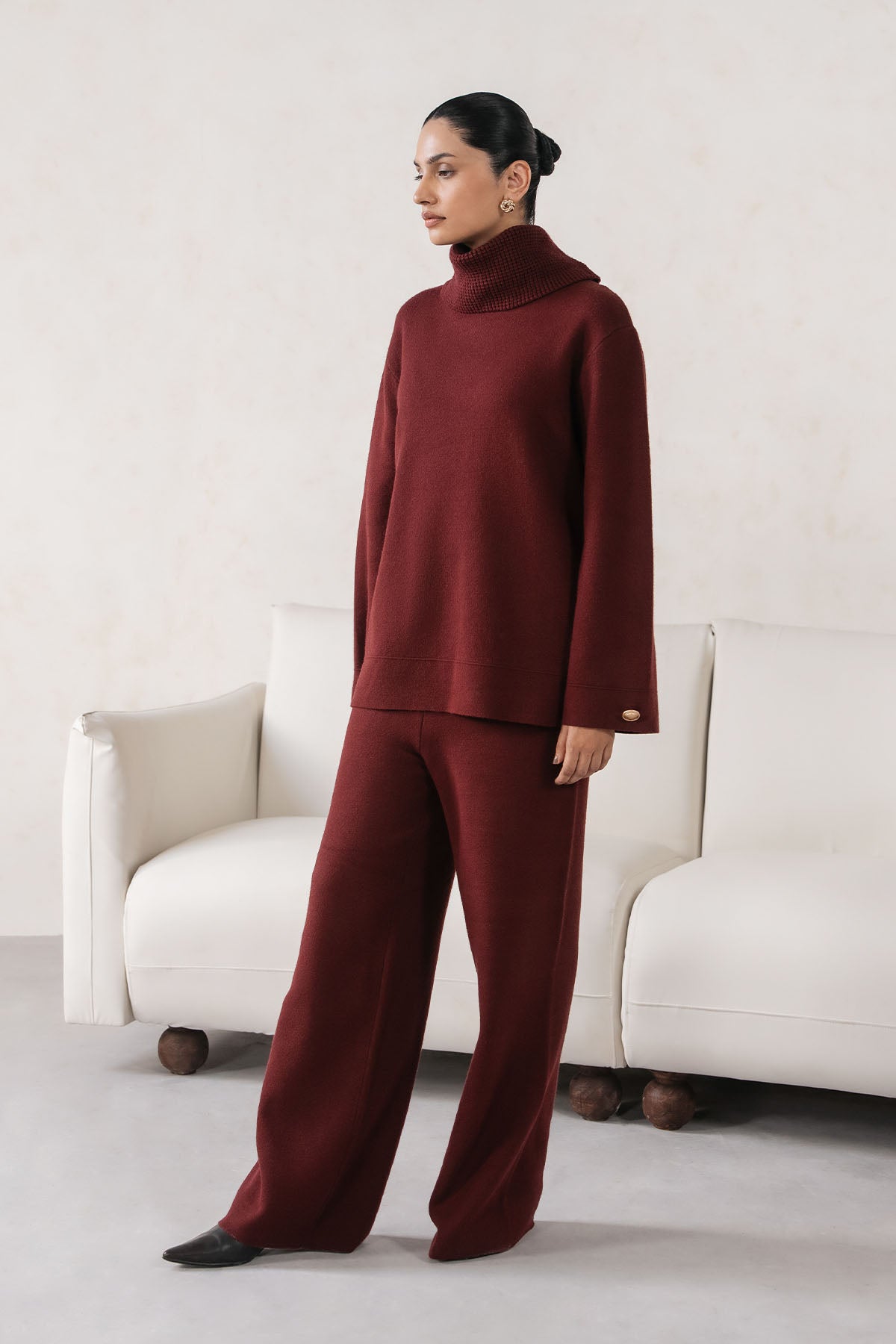 COWL NECK KNIT SET