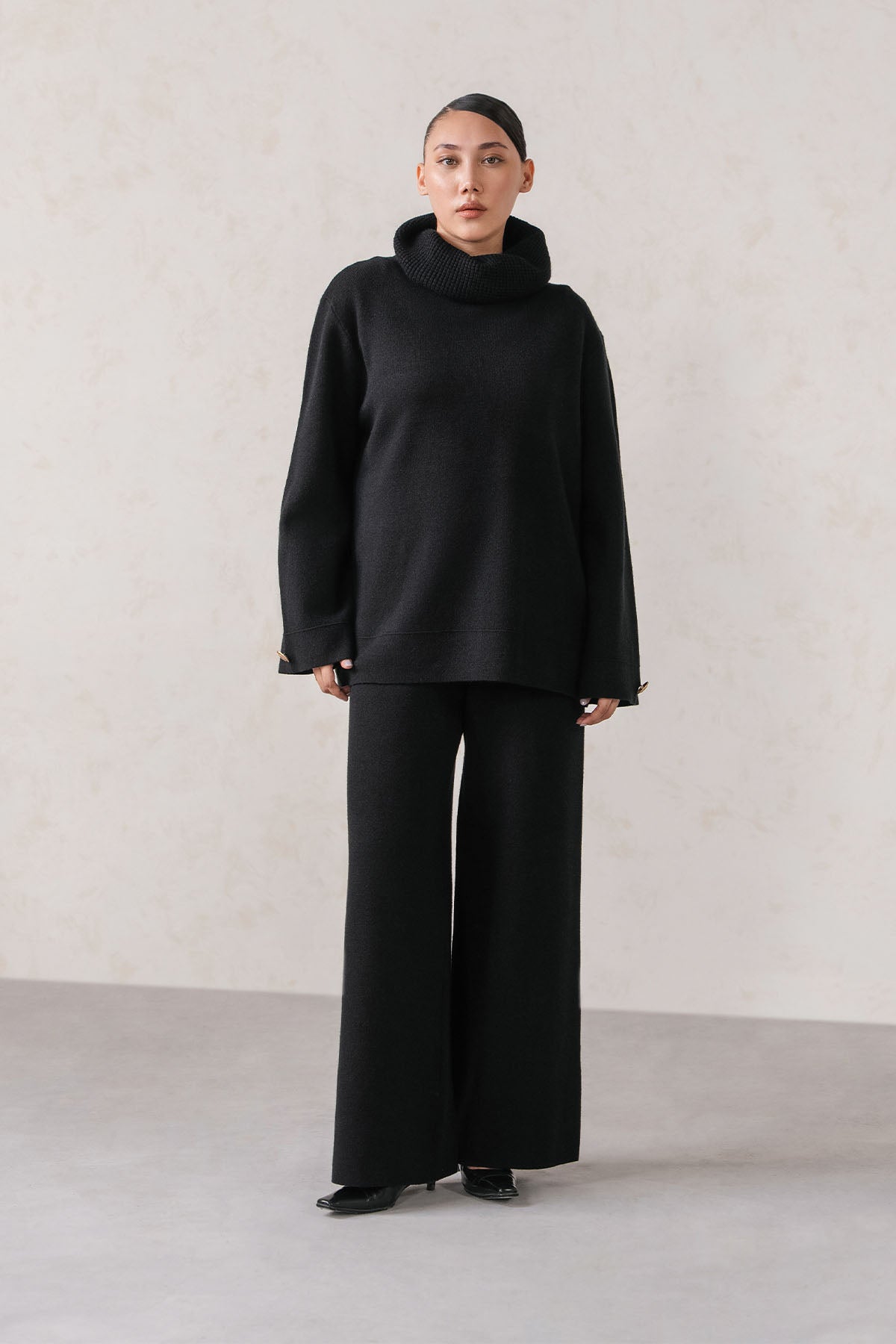 COWL NECK KNIT SET