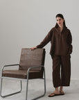 BARREL LEG PANTS 100% LINEN