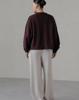 OVERSIZED CROPPED SWEATSHIRT-DOUBLE KNIT