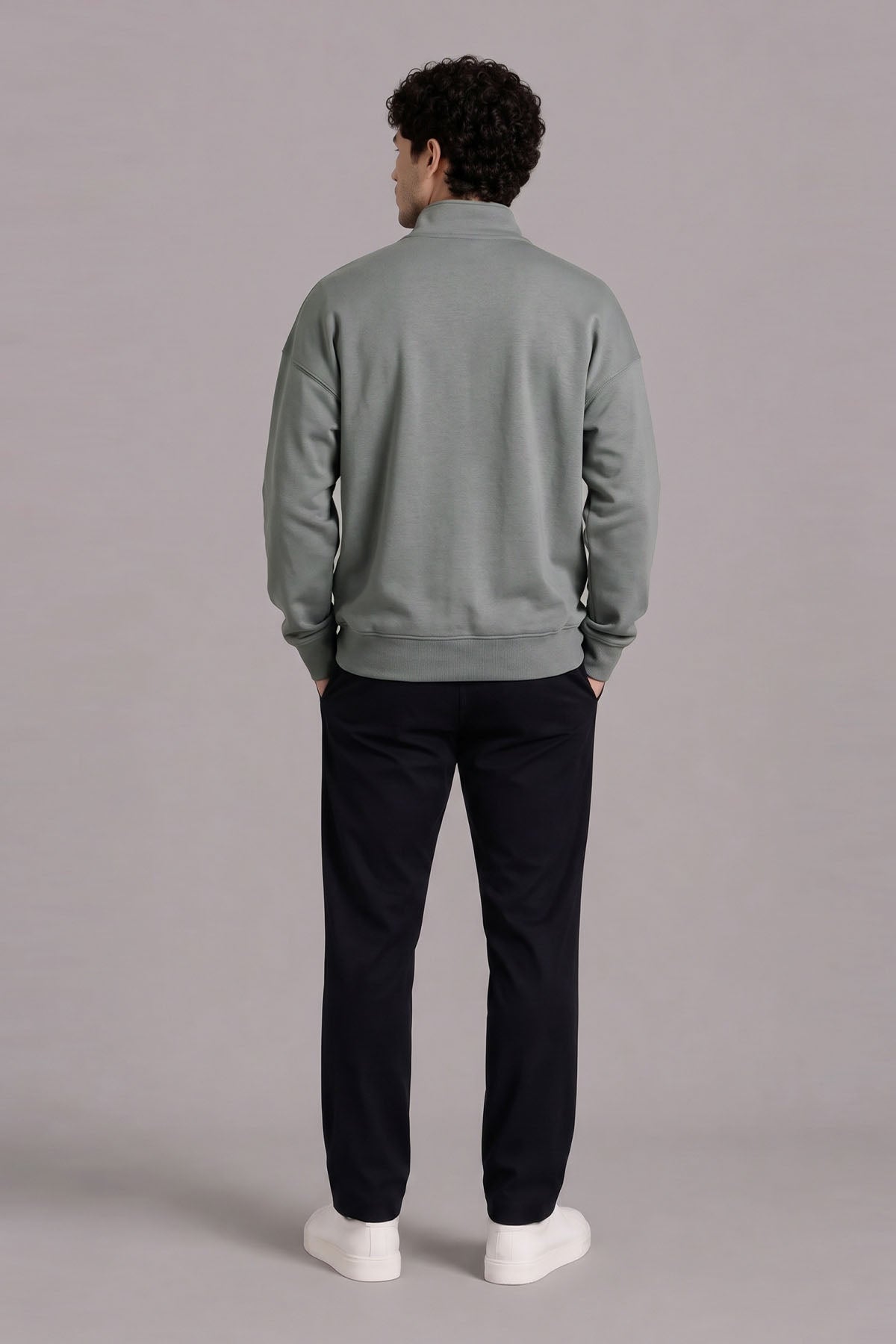 BOXY QUARTER ZIPPER-DOUBLE KNIT