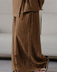 TEXTURED WRAP FLARED PANTS