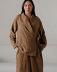 TEXTURED WRAP SHIRT