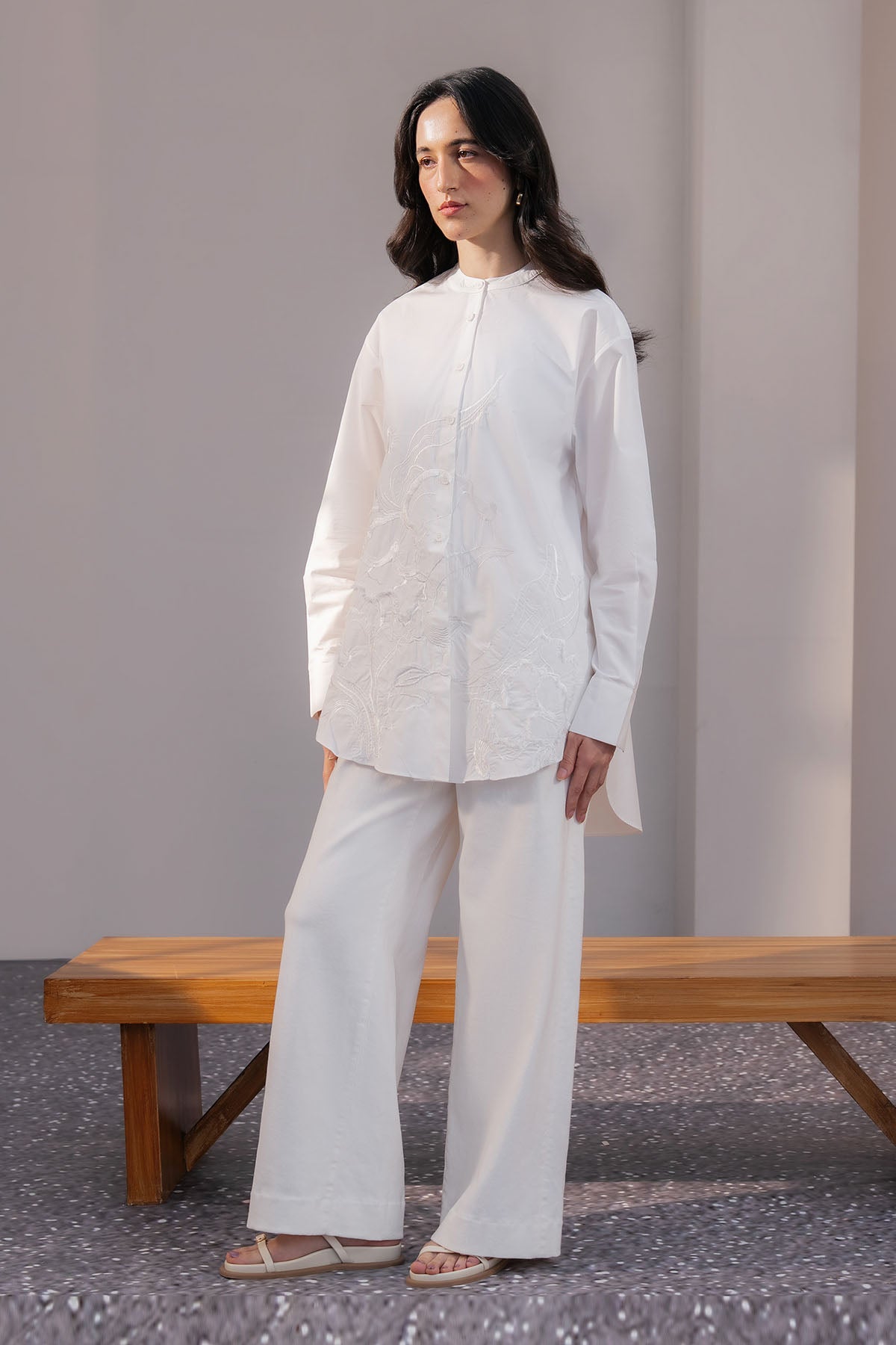 EMBROIDED POPLIN SHIRT