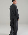 PLEATED WIDE LEG PANT-DOUBLE KNIT