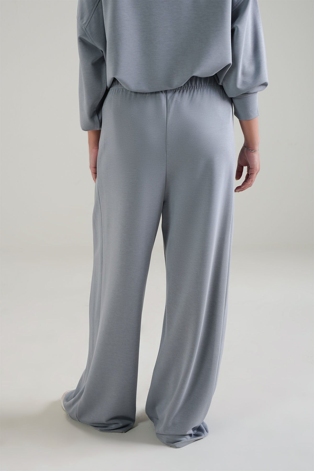 TEXTURED WIDE RELAXED PANTS -CLOUDLUX