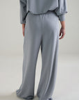 TEXTURED WIDE RELAXED PANTS -CLOUDLUX