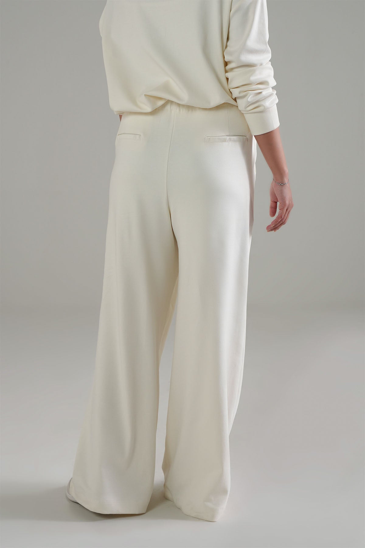 PLEATED WIDE LEG PANT DOUBLE KNIT