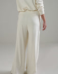 PLEATED WIDE LEG PANT DOUBLE KNIT