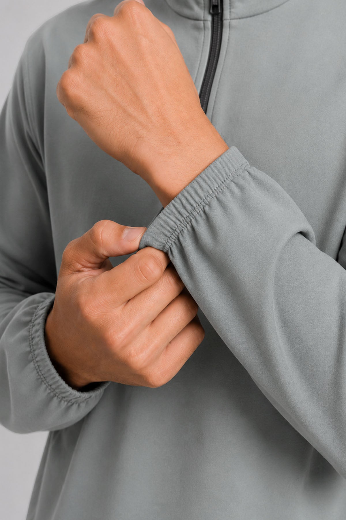 MEN TRAIN QUARTER ZIPPER-RIPST