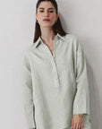 HALF PLACKET SHIRT 100% LINEN