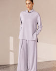 MOCK NECK SIDE SLIT CLOUDLUX