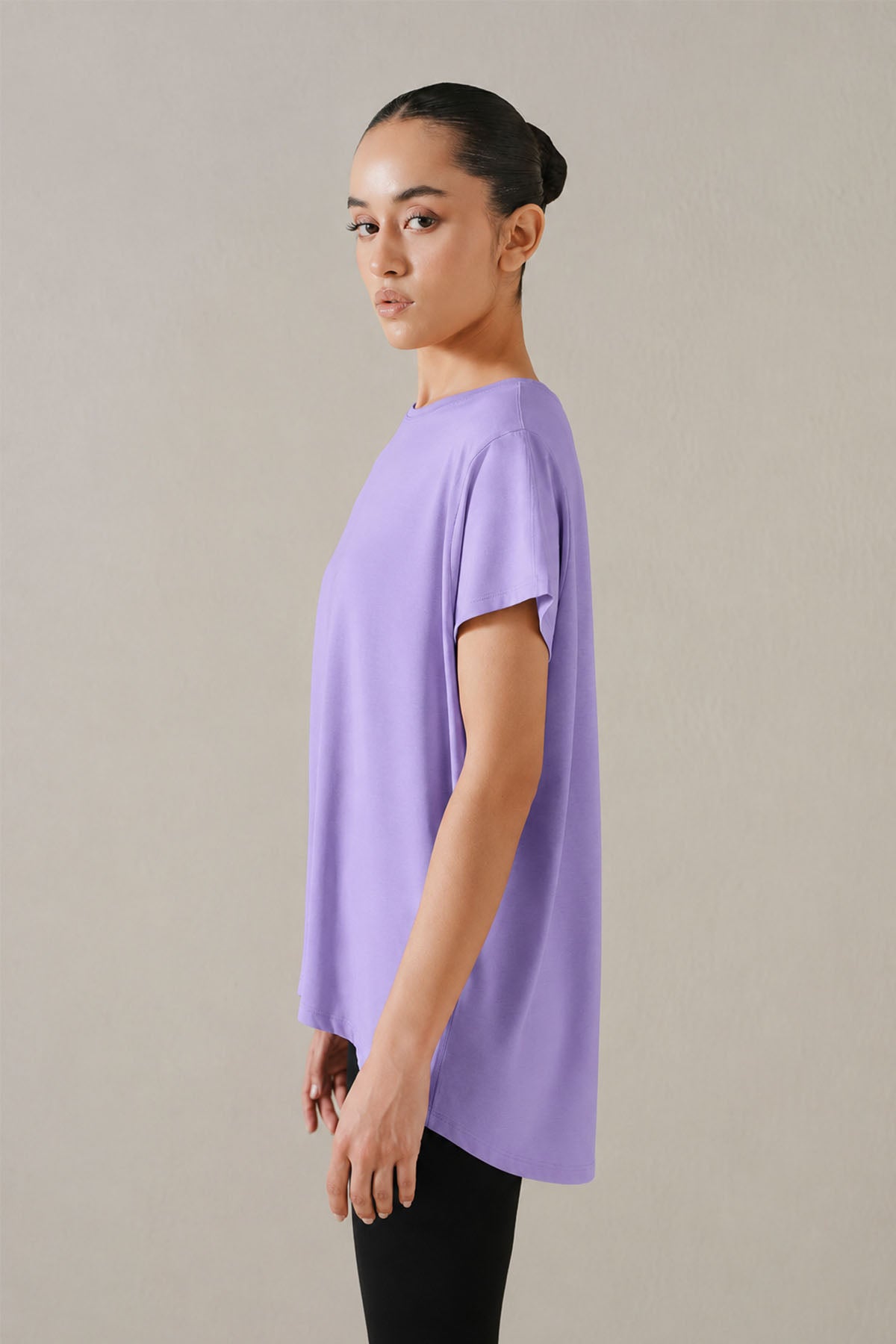 WOMEN SPLIT MESH TEE