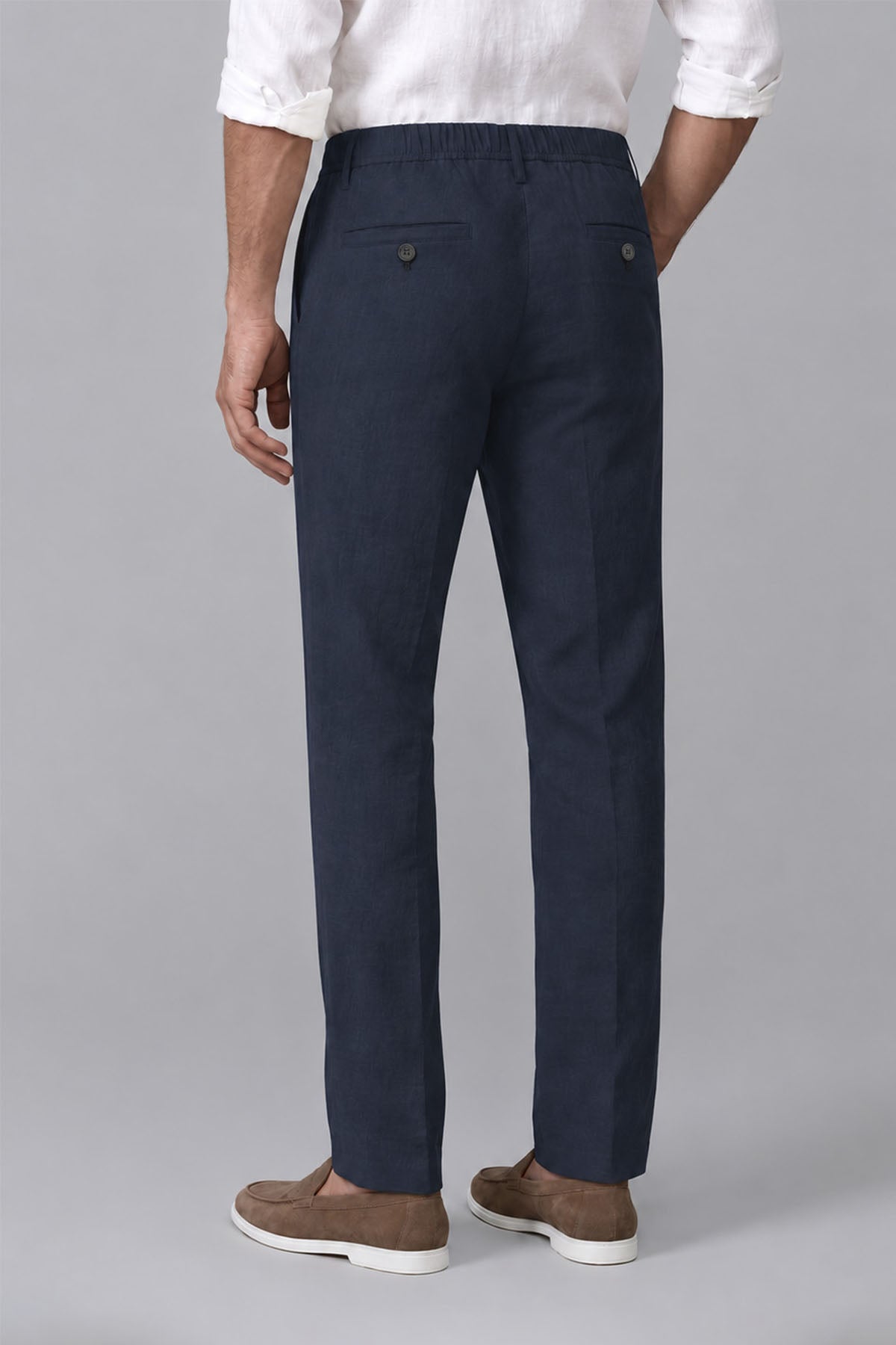 ELASTICATED PANTS-LINEN BLEND