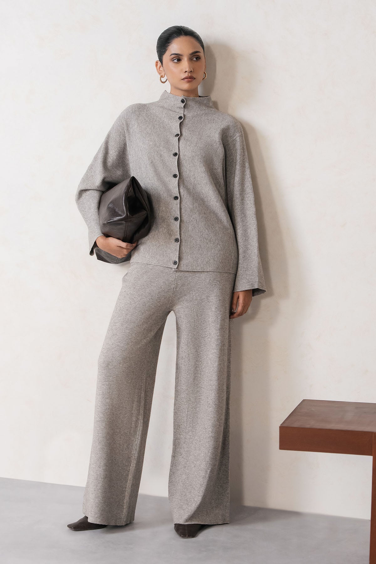 BUTTON-UP KNIT SET