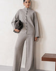 BUTTON-UP KNIT SET