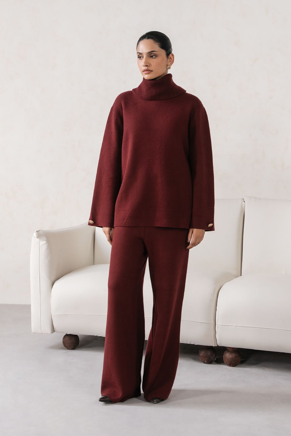 COWL NECK KNIT SET