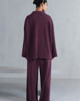 V NECK COLLAR SWEAT-CLOUDLUX