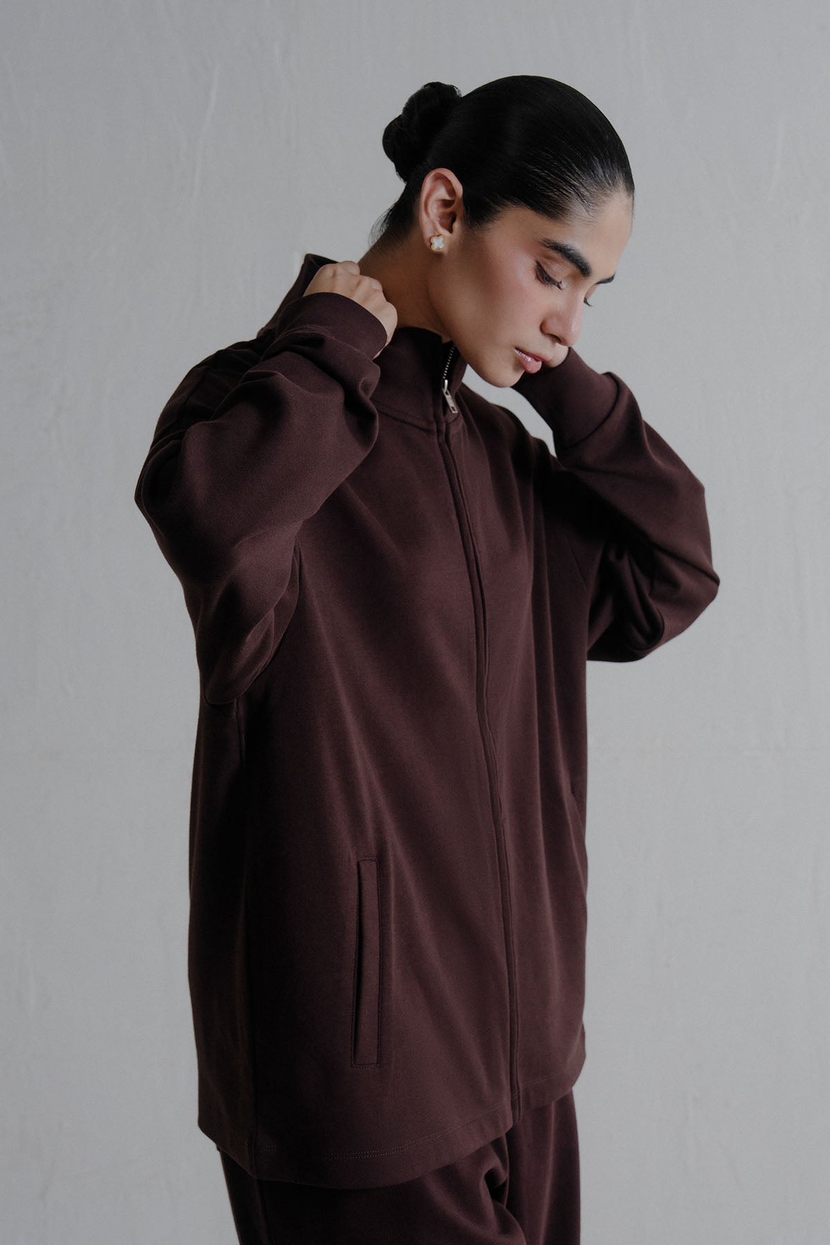 MOCK NECK ZIPPER -DOUBLE KNIT