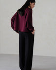 OVERSIZED CROPPED SWEATSHIRT-DOUBLE KNIT