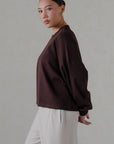 OVERSIZED CROPPED SWEATSHIRT-DOUBLE KNIT