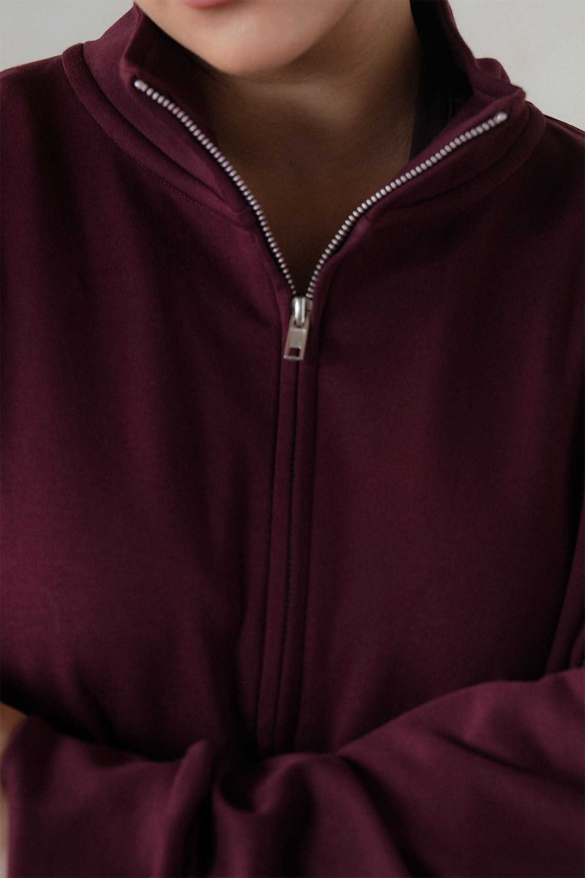 MOCK NECK ZIPPER -DOUBLE KNIT