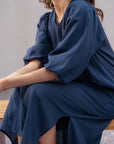 LINEN BLEND LONG DRESS