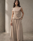 DRAPED COWL NECK TOP
